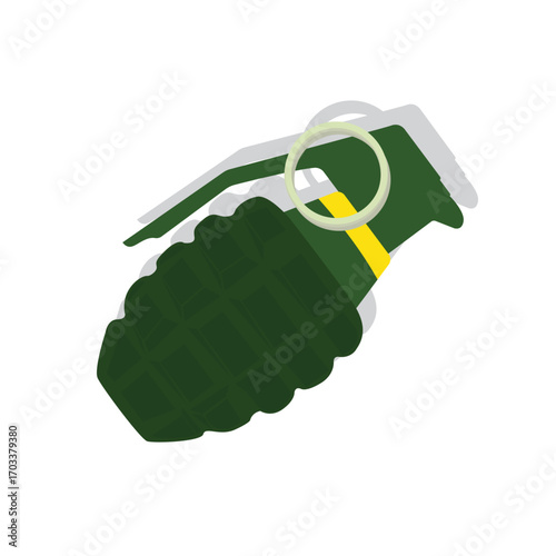 Hand grenade flat style isolated on white. weapon object concept vector for your design work, presentation, website or others.