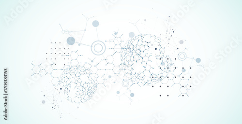 Abstract biotechnology innovation background.  Hexagons theme. Vector