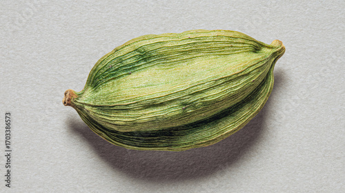 Wallpaper Mural Close-up of a green cardamom pod, showing its ribbed texture and shape. Torontodigital.ca