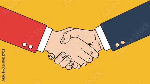 Two business people shaking hands in a deal closing agreement