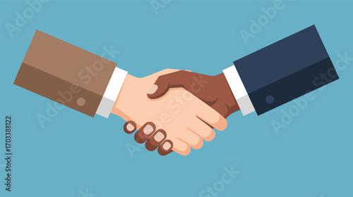 Two diverse hands shaking in agreement and partnership