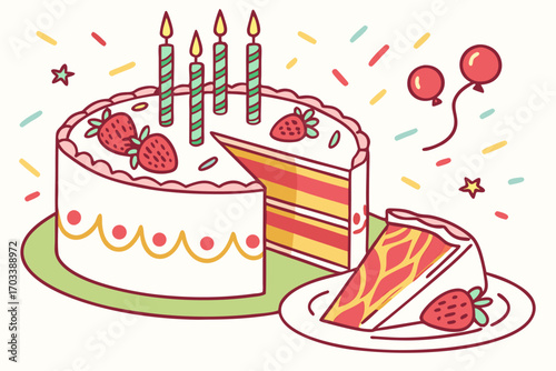 birthday cake with candles