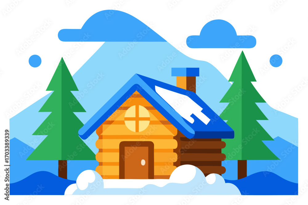 Naklejka premium house in the snow