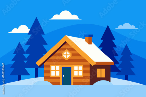 winter landscape with house