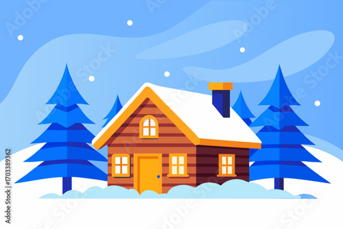 house in the snow