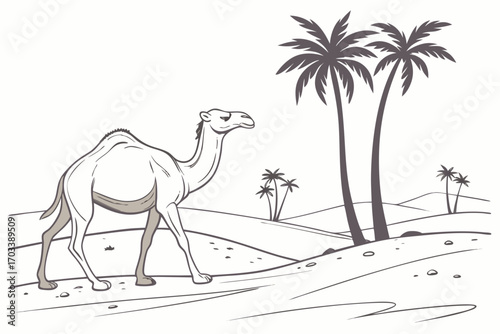 camel in the desert