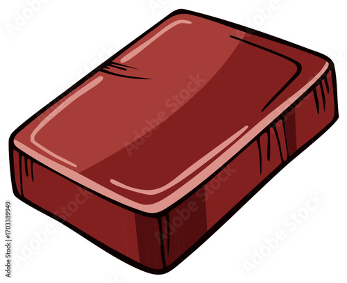 Illustration of a red brick, isolated on white, construction material icon vector