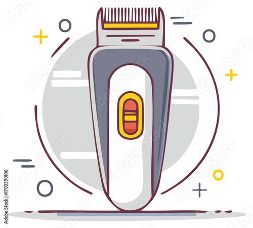 Electric hair trimmer for modern personal grooming and barbershop services illustration