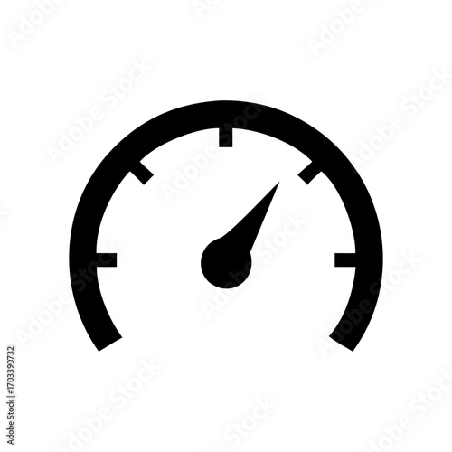 Simple car tachometer silhouette icon automotive gauge vector with white background