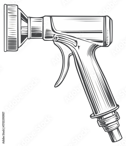 Garden Hose Nozzle Vector Illustration Garden Equipment Hand Tool Sprayer Nozzles Garden Supplies Tools