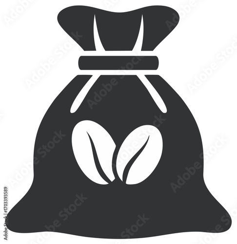 Coffee beans in a burlap sack vector illustration