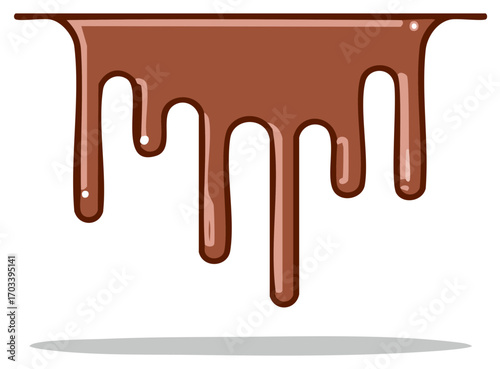 Rich Chocolate Syrup Drizzling Down in Sweet Droplets Artistic Style