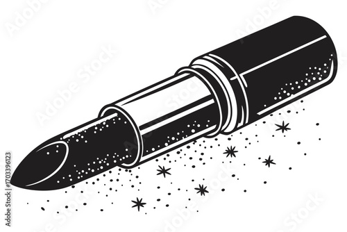 Black and White Lipstick with Sparkles.