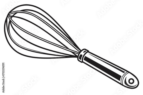 Black and White Whisk Kitchen Utensil 1.