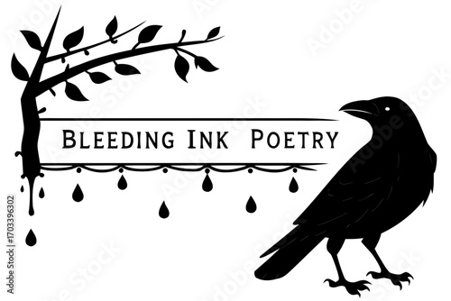 Black Raven and Bleeding Ink Poetry Logo.
