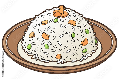 Delicious Cartoon Fried Rice Dish.