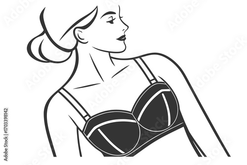 Elegant Woman Wearing Stylish Bra.