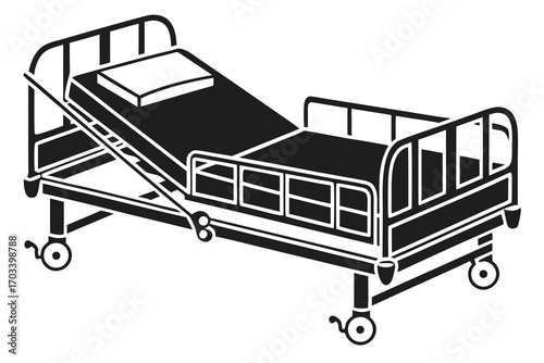 Hospital Bed Medical Equipment Illustration.