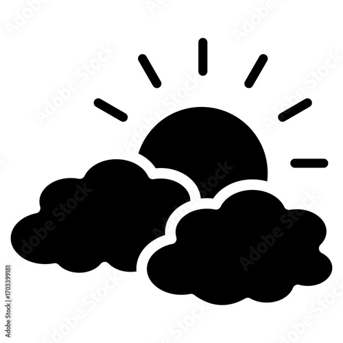 Partly Cloudy  Icon Element For Design