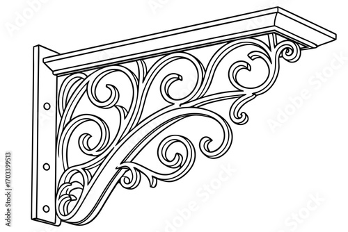 Ornate Decorative Metal Bracket Support.