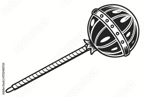 Stylized Black and White Lollipop Design.