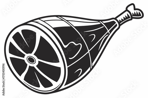 Stylized Ham Leg Icon.