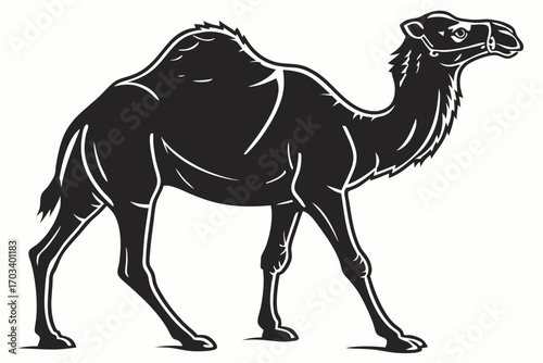 Stylized Silhouette of a Dromedary Camel.