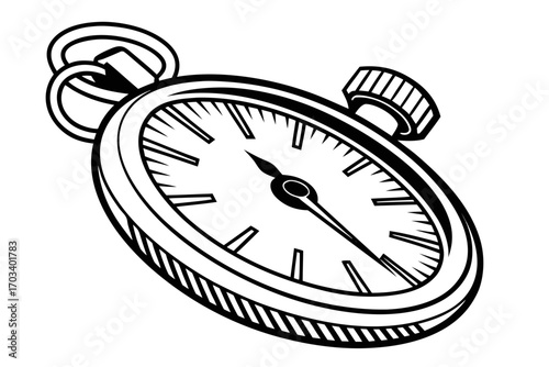 Vintage Stopwatch Illustration for Timing and Measurement.