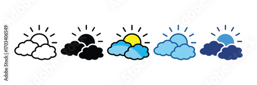 Partly Cloudy  Icon Element For Design
