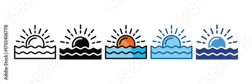 Sunset  Icon Element For Design