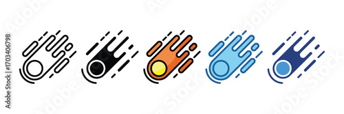 Meteor Shower  Icon Element For Design