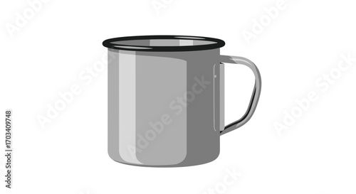 Durable metal enamel camping mug with handle for outdoor adventures and everyday use