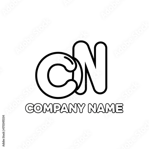 creative logo design with initial letters c and n.