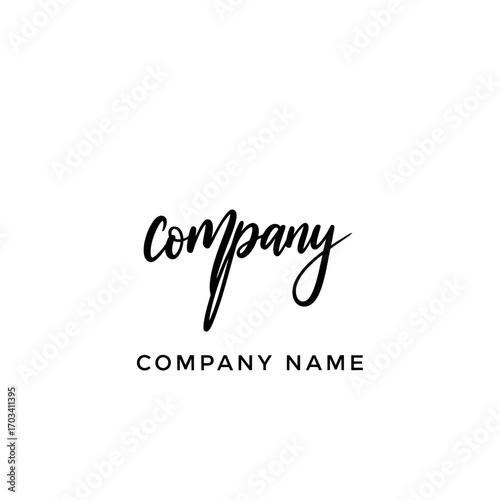 Elegant company logo design with handwritten style and company name text below.