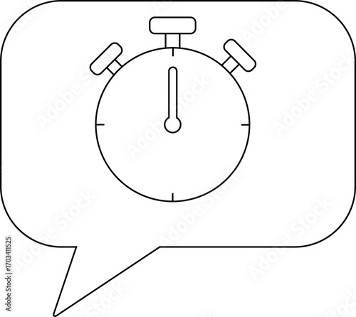 chat icon and stop watch icon with white background