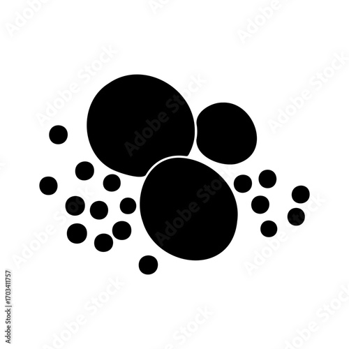 Black peppercorn icon on white background for culinary design  