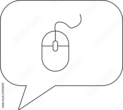 chat icon and mouse icon with white background