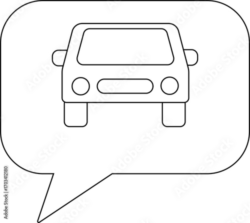 chat icon and car icon with white background