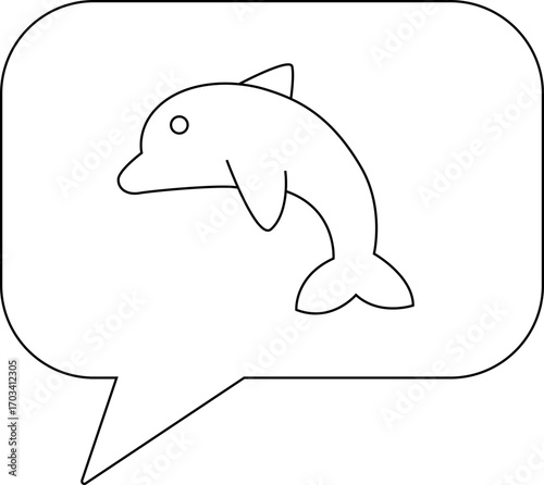 chat icon and dolphin icon with white background