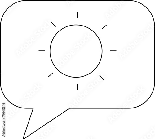 chat icon and sun icon with white background