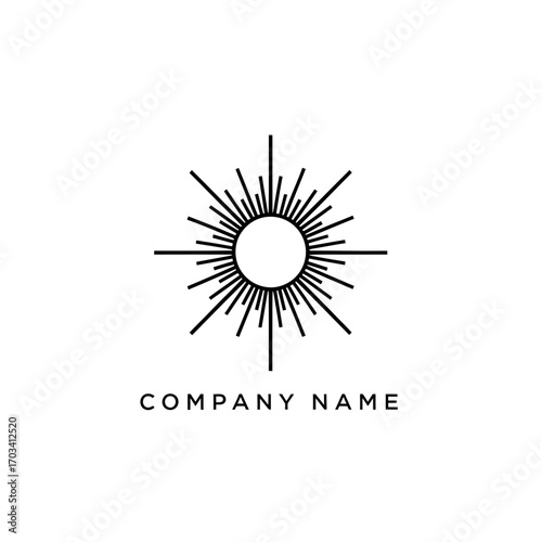 Minimalist Sunburst Logo Design for a Company.