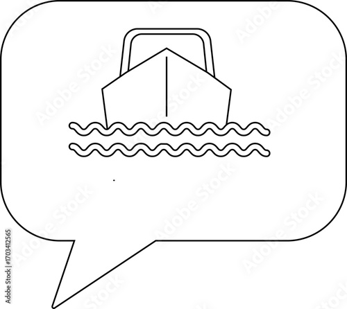 chat icon and ship icon with white background