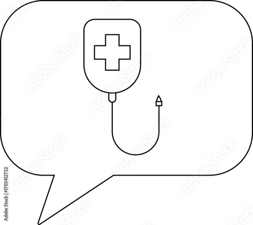 chat icon and infusion bottle icon with white background