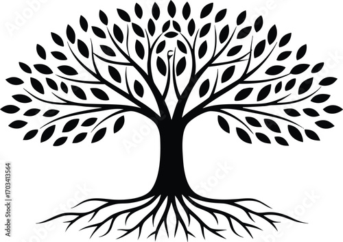 Tree clipart isolated illustration design. Green tree clipart artwork for nature. Tree clipart natural forest illustration. Simple tree clipart design for artwork. Decorative tree clipart for creative