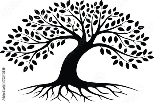 Tree clipart isolated illustration design. Green tree clipart artwork for nature. Tree clipart natural forest illustration. Simple tree clipart design for artwork. Decorative tree clipart for creative