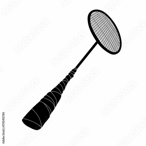 Vector art badminton racket silhouette for badminton sport theme