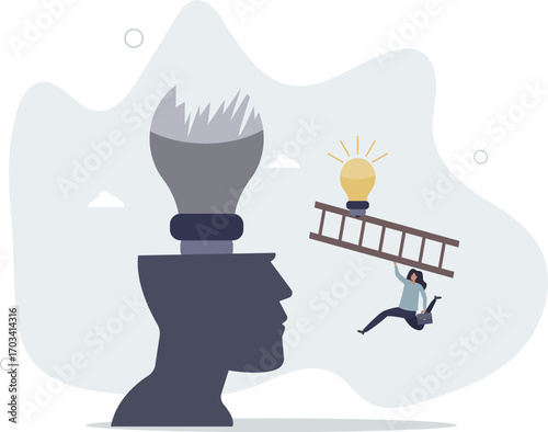 Wisdom, knowledge or creativity to solve problem, intelligence, literature or education to success in work concept.life and employment of people.