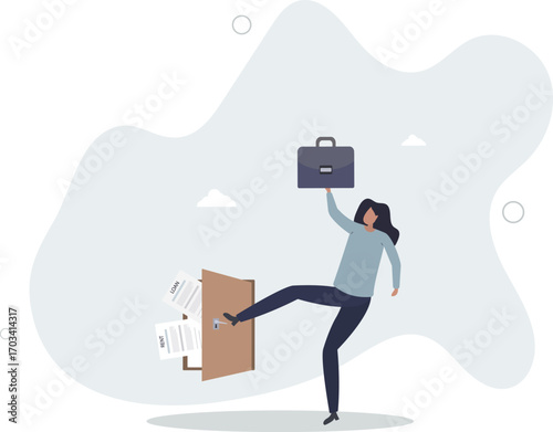 Overspend causing debt problem, financial failure or mistake, mortgage loan risk, bankrupt or credit score trouble concept.life and employment of people.