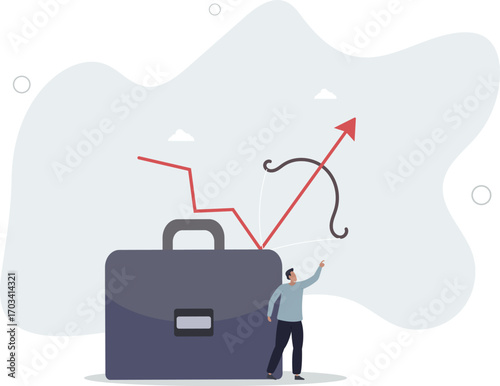 Economic recovery, change to rising up profit or growth, success improve business revenue or increase investment earnings concept.life and employment of people.