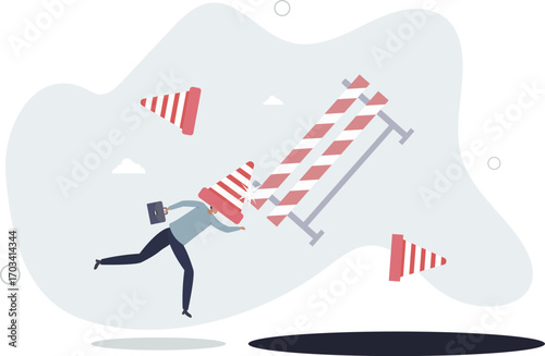 Blind and frustrated business direction, mistake or failure, trap or crisis ahead, risk and uncertainty concept.life and employment of people.